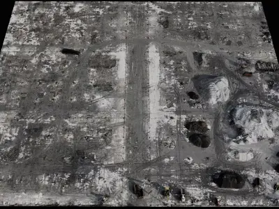 construction site concrete terrain storage area scan Low-poly 3D model