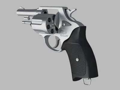 Revolver Police 8mm Low-poly 3D model