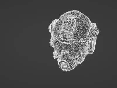 Advanced Tactical Combat Helmet  Sci-Fi Military Gear 3D model