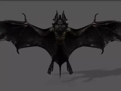 BAT RIGGED ANIMATED 10 Low-poly 3D model