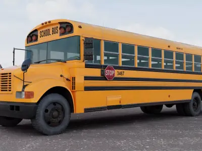 Classic Yellow School Bus 3D model