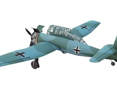 Blohm and Voss BV 141 Low-poly 3D model