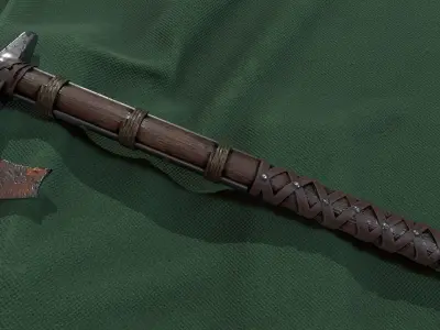 Battle axe Low-poly 3D model 49