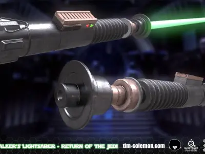 Star Wars - Return of the Jedi - Lukes Lightsaber Low-poly 3D model