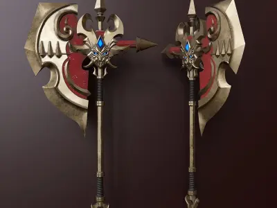 Set of stylized viking weapons 3D Model Collection