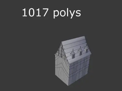 medieval building Low-poly 3D model
