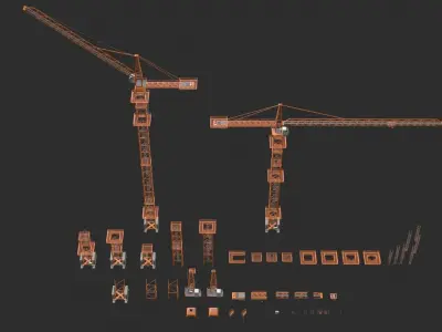 Tower Crane Modular Collection 3D Model Pack