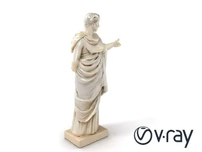 Roman Emperor Statue Toga Sculptural model pack Low-poly 3D model