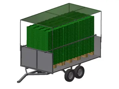 Trailer for Tractor Agricola Blueberry farm  3D model