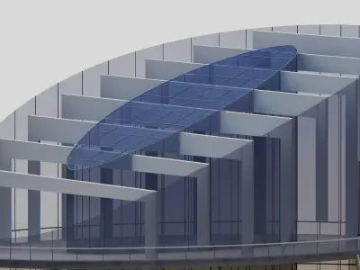 Low-poly city block concept 3D model