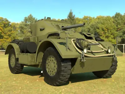 WW2 TANK Military Staghound MK Tank   Multi Task Vehicle WW2   3D model