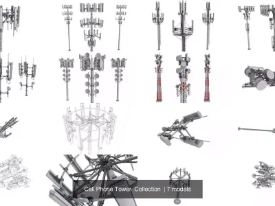 Cell Phone Tower  Collection  3D Model Pack