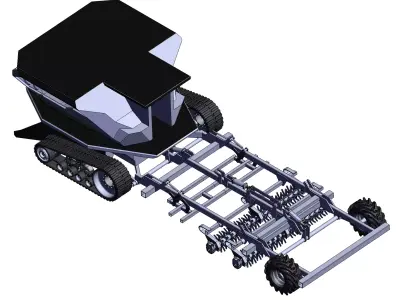 Large agricultural plow 3D model