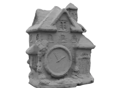 Scanned Clock House Decoration Free 3D model