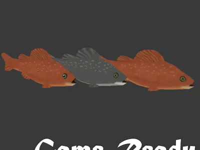 cartoon fish Low-poly 3D model