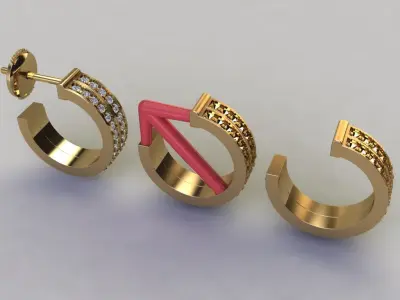 Double Infinity Diamond Hoop Fashion Earring 3D print model