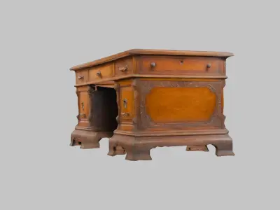 Victorian Style Low Poly Desk Model Low-poly 3D model