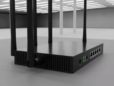 High-Poly Industrial 5G Router - Enterprise Wireless Access 3D model