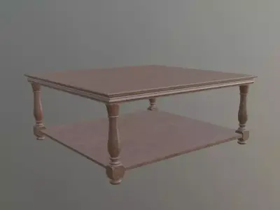 Wooden Coffee Table Low-poly 3D model