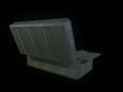 Military box Low-poly 3D model 3