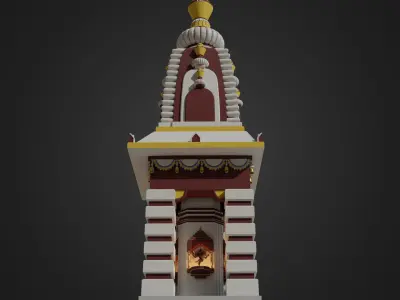 Small Hindu Temple 3D model purchase