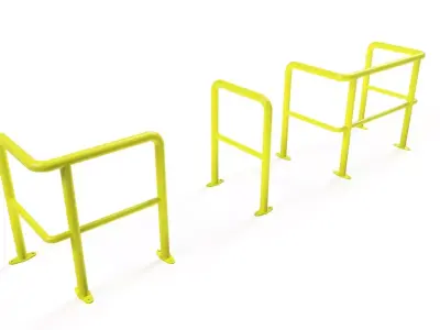 BARRIERS two metal railings 3D model