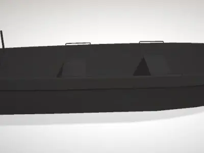 Boat 3D with trailer on side of it Free 3D model