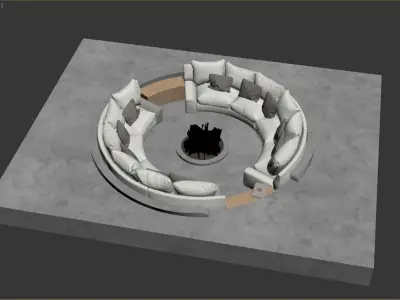 Circle sofa Free 3D model