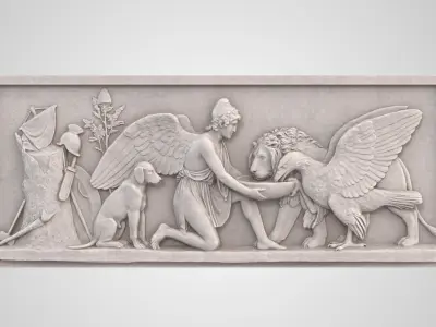 Plaster Relief Genius Peace Freedom 3D model
