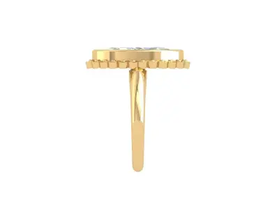 Marquise Solitaire Ring 3D print model 7
