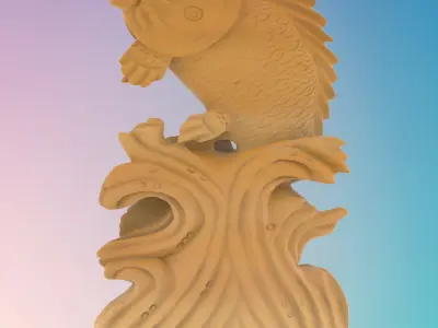carp fish 3D MODEL STL FILE FOR CNC ROUTER LASER 3D print model purchase