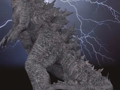  Godzilla Rig model Low-poly 3D model