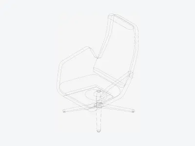 Furniture - Chair - Contemporary - High - Swivel Low-poly 3D model