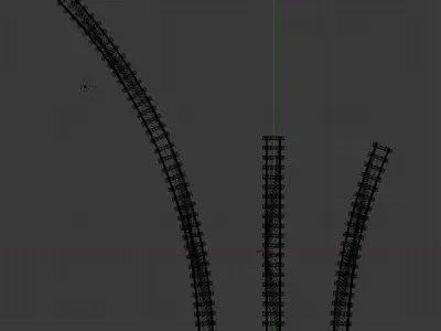 Train Tracks 2 Low-poly 3D model