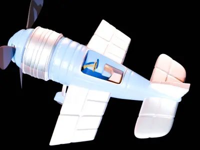 Cartoon Airplane 3D model get