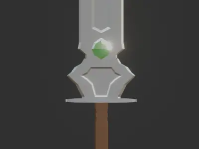 Gem Sword - PBR Game Ready - Easily Change Gem Color Low-poly 3D model