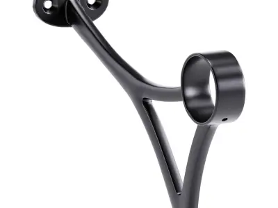 Polished Solid Brass Wall Mount Bar Bracket for Hanging Rail 3D model