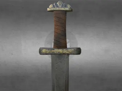 Viking noble sword Low-poly 3D model