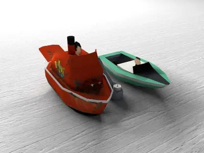 Pop Pop Boat Toys Low-poly 3D model