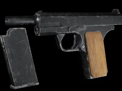 Tokarev Pistol 1952 Free low-poly 3D model
