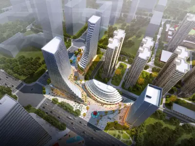 3Dmax fashion city commercial square building 269 3D model