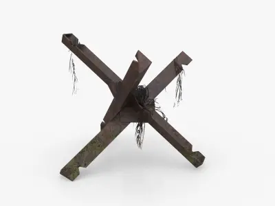 Czech hedgehog Obstacle WWII Low-poly 3D model