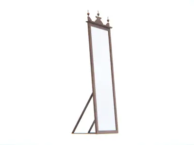 Antique Wooden Standing Mirror Low-poly 3D model