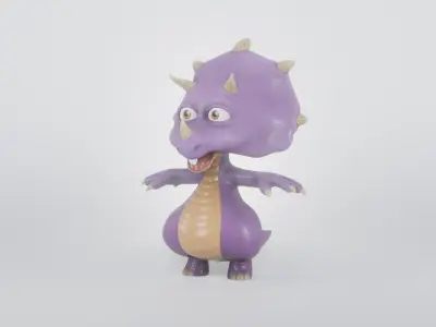 Triceratops DinoWoo Low-poly 3D model