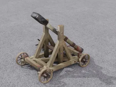 Catapult 3D model Low-poly 3D model