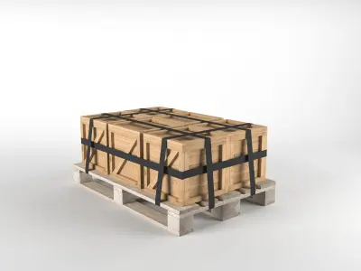 Box on Pallet Low-poly 3D model