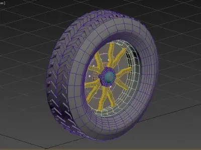 Car Wheel 3D model Polygon mesh
