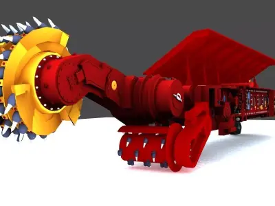 Coal Mining Machine Low-poly 3D model