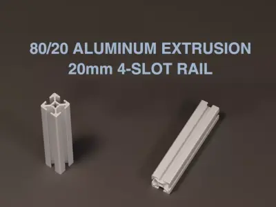 8020 20mm 4-slot extrusion 3D model