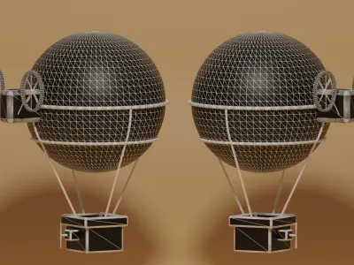 Cartoon Hot Air Balloon 3D model